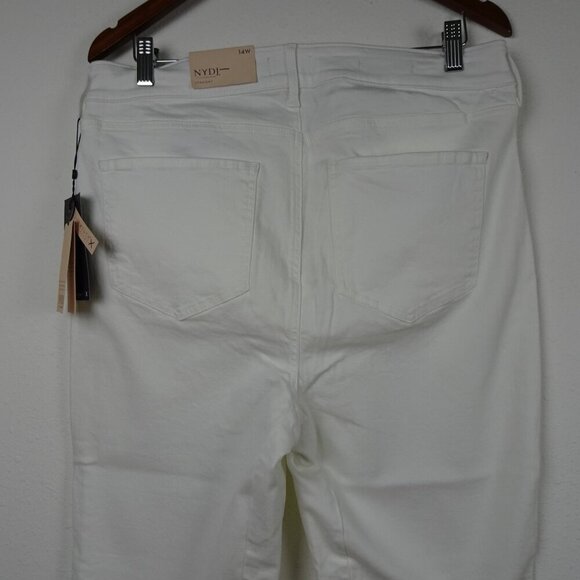 NYDJ Cropped Jeans Women's Plus Size 14W White Stretch Denim Marilyn Straight - Picture 6 of 13